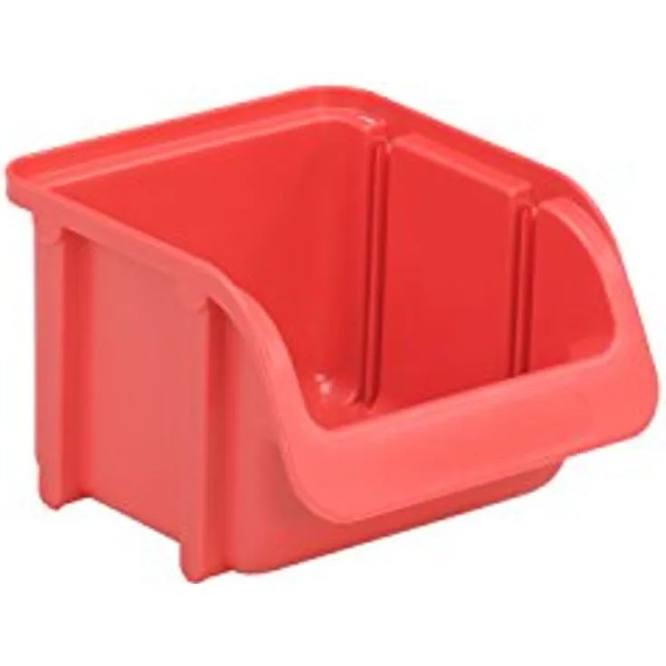 hünersdorff 671100 Lagersichtbox, bruch- und formstabil, rot, 3 Stück (B x H x T: 102 x 74 x 115 mm)