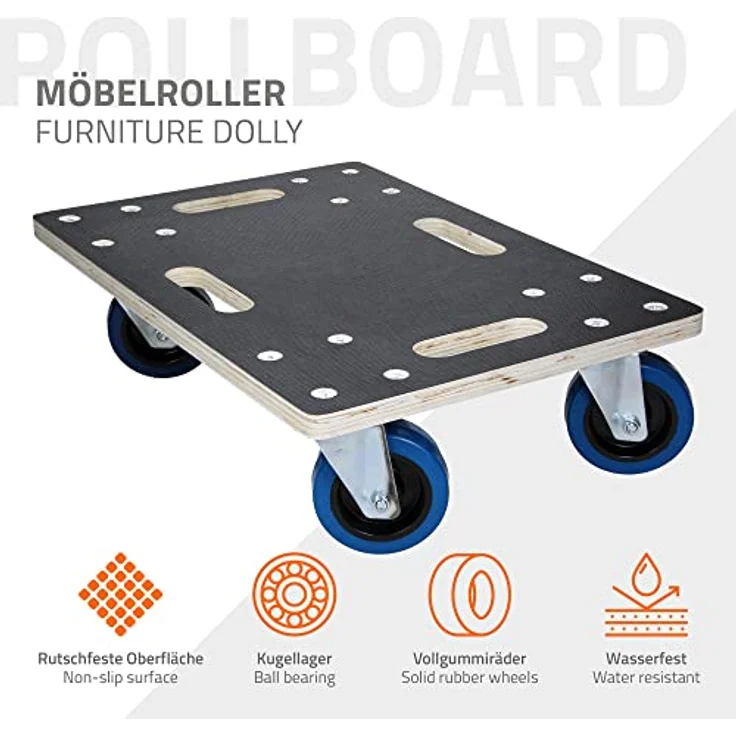 Transportroller 35 x 50 cm mit Gummi Rollen – Bild 3