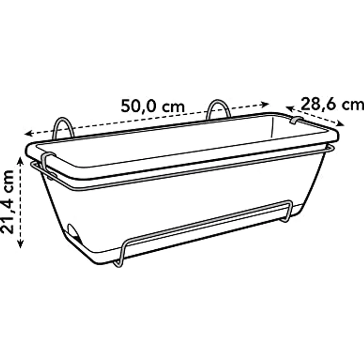 elho Barcelona Allin1 50 - Übertopf für Balkon & Außen - 100% recyceltem Plastik - Ø 49.5 x H 18.5 cm - Schwarz/Anthrazit – Bild 4