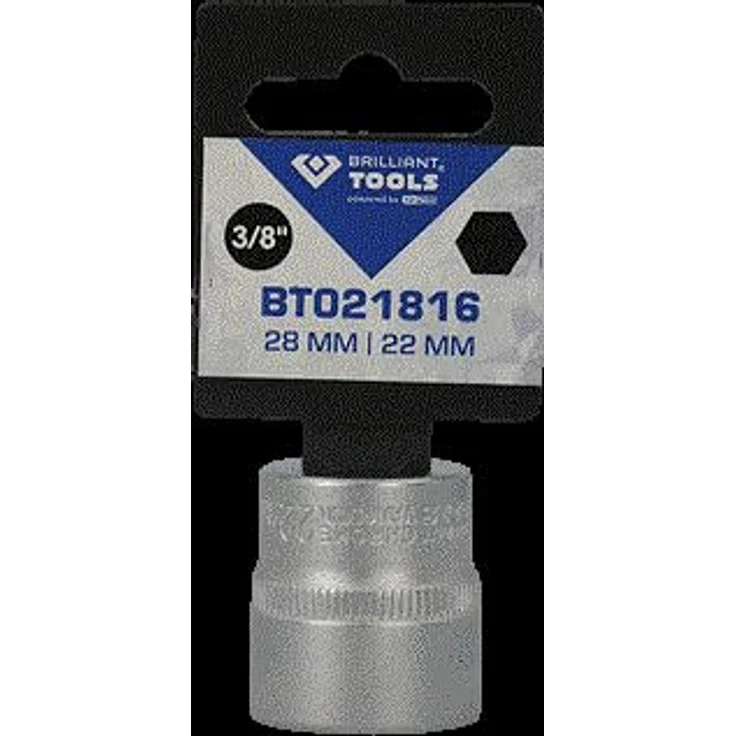 Brilliant Tools Sechskant-Stecknuss BT021816, 22 mm, 3/8" Innenvierkant-Antrieb aus Chrom-Vanadium-Stahl, matt verchromt – Bild 7