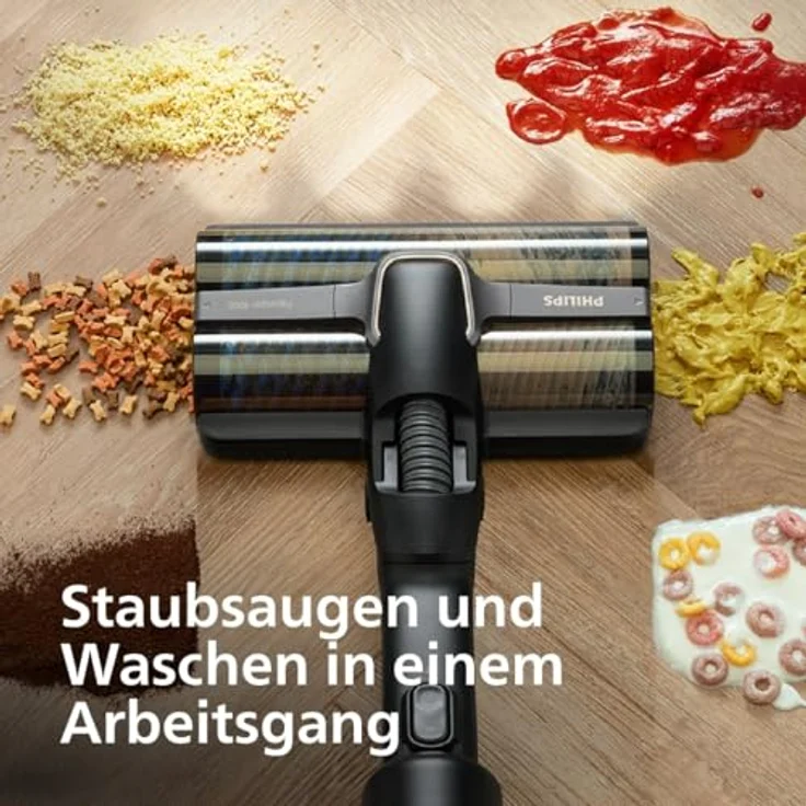 Philips Nass-Trocken-Akkusauger AquaTrio Cordless 9000 Series XW9463/11, 48,6 W, beutellos, 3-in-1 Reinigungslösung, automatisches Reinigungssystem – Bild 3