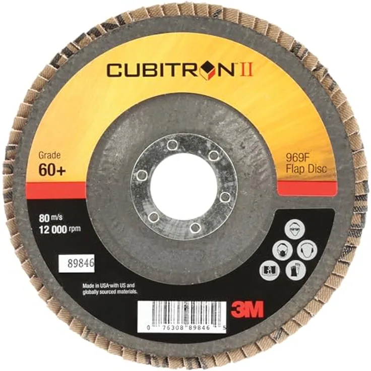 3M 51476 Cubitron II Fächerschleifscheibe 969F, 80+, konisch, 180 mm, 22,23 mm (10-er Pack)
