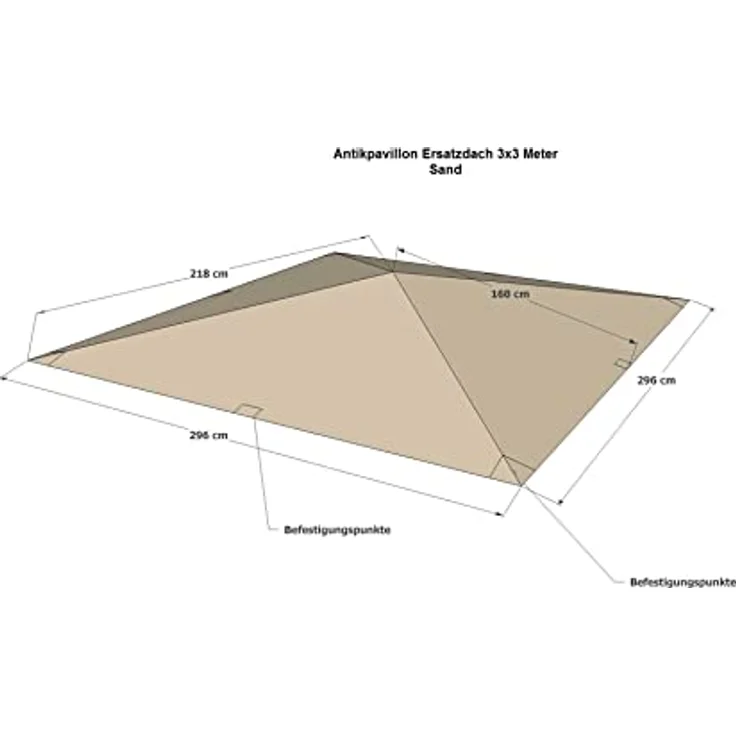 GRASEKAMP Ersatzdach Antik, B x T: 300 x 300 cm beige – Bild 4