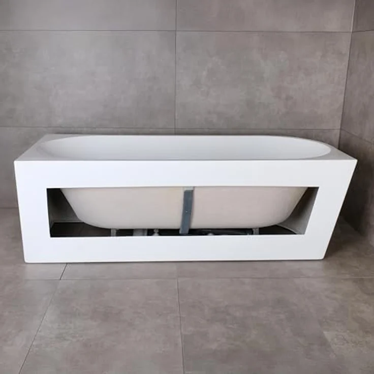 ALONI Halbfreistehende Eckbadewanne 180 x 80 cm rechts, Weiß, Komfortable Liegefläche aus hochwertigem Acryl mit flexibler Montageoption – Bild 5