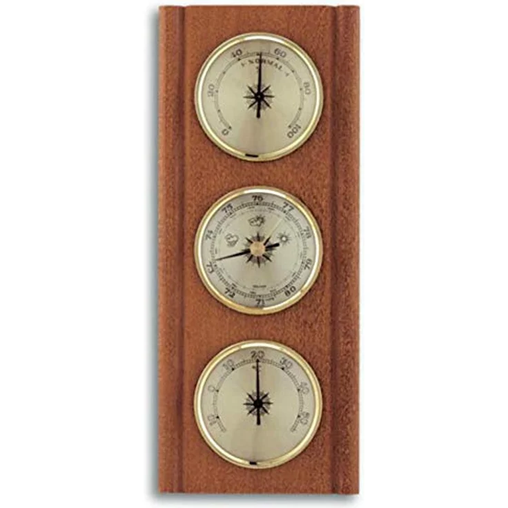 TFA Dostmann 20.1002 Domatic, analoge Wetterstation aus Massivholz mit ...