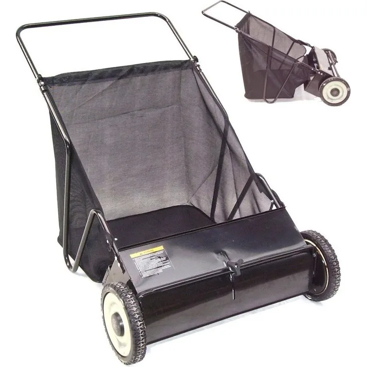 Apex Rasenkehrmaschine 96cm, Kehrmaschine mit XXL Fangkorb, 260mm gummierten Laufrädern, kippbarem Fangkorb - 55140 Hofkehrmaschine