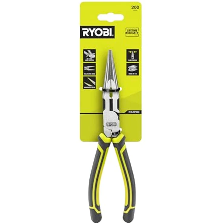RYOBI Flachrundzange RHLNP200, 200mm mit mehreren Griffzonen und robuster Konstruktion – Bild 4