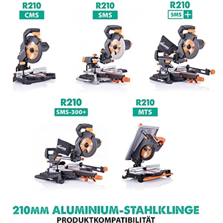 Evolution A210TCT-60MS - 210 mm Sägeblatt zum Schneiden von Aluminium - Metall-Sägeblatt Hartmetallbestückung erzeugt praktisch keine Hitze, Grate oder Funken – Bild 3