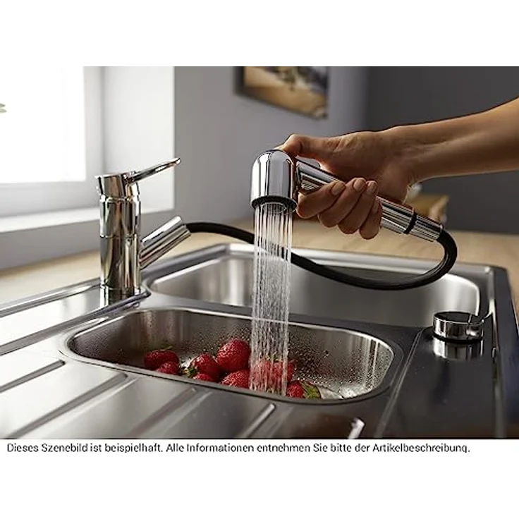 Blanco BLANCOWEGA-S II, Küchenarmatur mit metallischer Oberfläche in Chrom, Niederdruck – Bild 6