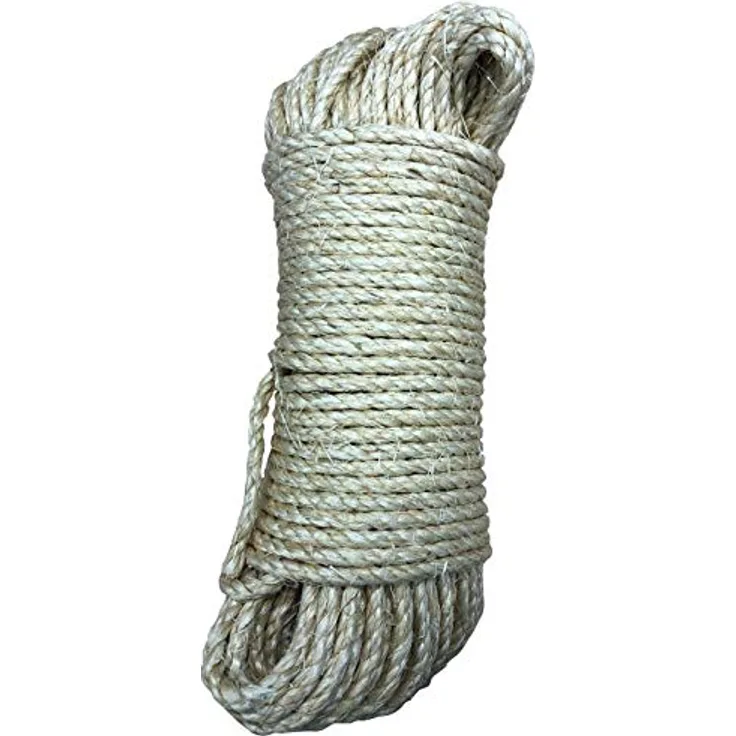 Future 213122 Sisalseil 3 Stränge, Aufhänger, 4 mm x 10 m, grau