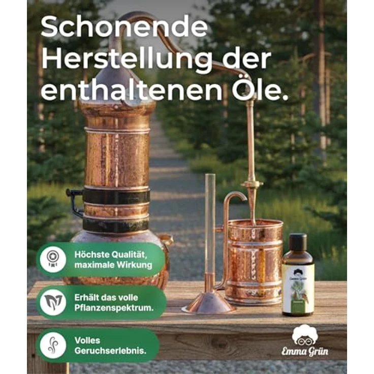 Emma Grün Zirben Sauna-Aufgussset mit ätherischem Öl aus Zirbelkiefer & österreichischer Tanne, 100 ml - Holzig-würziger Duft für 10-20 Saunagänge – Bild 6
