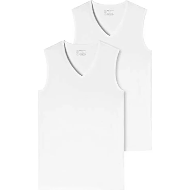 Schiesser Herren Unterhemd im Doppelpack, 95% Organic Cotton, Rundhalsausschnitt, Weiss, Größe L – Bild 2