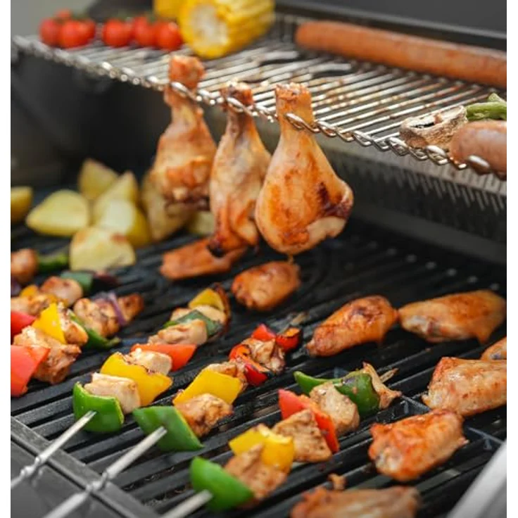 TAINO Gasgrill PLATINUM YAMARA 4+2, Gusseisenrost, Backburner, Sear-Brenner - Silber – Bild 3