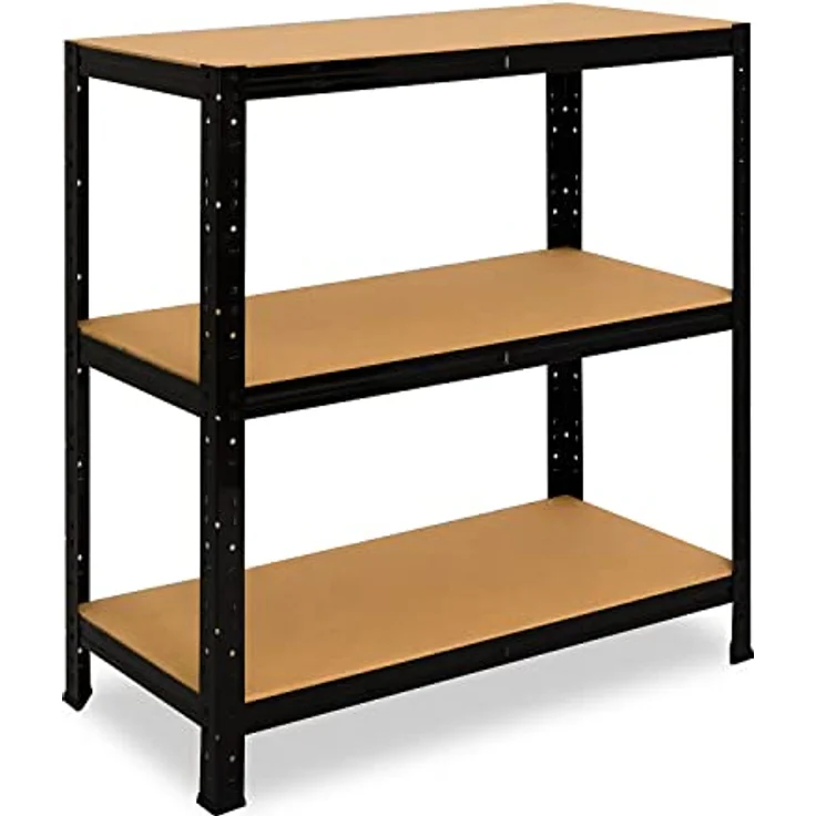 shelfplaza® 90x90x60cm Black Schwerlastregal schwarz/Metallregal schwarz 3 Böden à 175kg Tragkraft/Lagerregal schwarz Regal Keller Haushaltsregal schwarz/Metall Regal schwarz Metall stehend – Bild 1