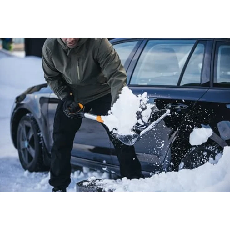 Fiskars X-series Autoschaufel, 29 cm Blattbreite, ergonomischer D-Griff, rutschfester Schaft – Bild 7