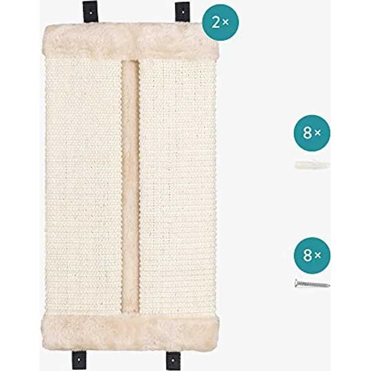 Navaris Wand Kratzbrett für Katzen - 2X Kratzmatte Kratzwand für Ecke - 43x22x2cm Kratzecke Kratzbaum - Eckenschutz Kratzschutz aus Sisal – Bild 4