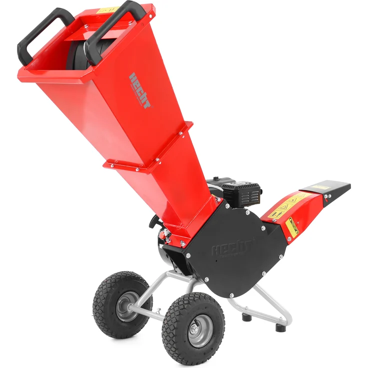 HECHT Gartenhäcksler 6206, Benzin-Häcksler mit 5,8 PS Motor, zerkleinert Äste bis 70 mm Durchmesser, luftgefüllte Räder für einfachen Transport