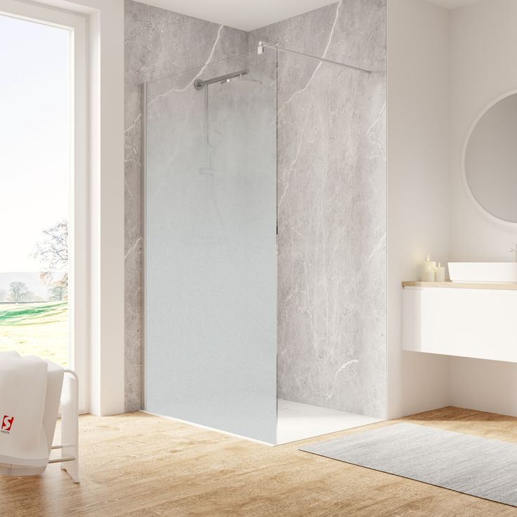 Schulte Walk-In-Duschwand 'Garant 2.0' aluminiumfarben 120 x 200 cm, mit 6 mm starkem Sicherheitsglas und barrierefreiem Einstieg