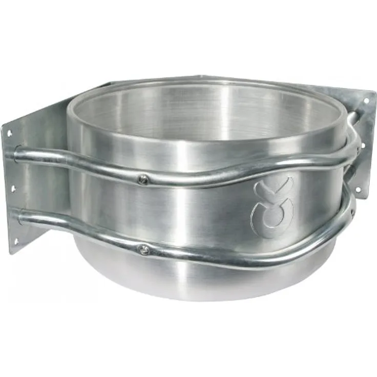 Kerbl Aluminium-Futtertrog Eckmontage (18 l), Futternapf, leicht und rostfrei, Ø 35 cm, silber