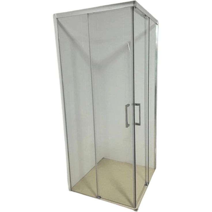 FRASCIO NEW TECNOLOGY Duschkabine 85 x 155 x 200 cm, gehärtetes Glas mit Ecköffnung und Aluminium-Unterprofil