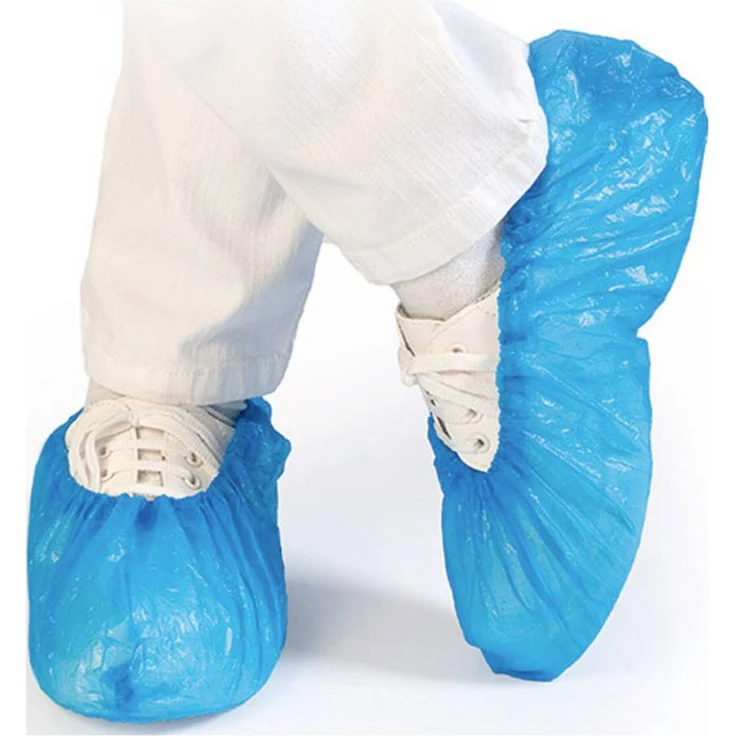 Franz Mensch FM1018 Einweg-Überschuhe, 100er Pack, blau, CPE, wasserabweisend, ideal für Hygienebereiche – Bild 1