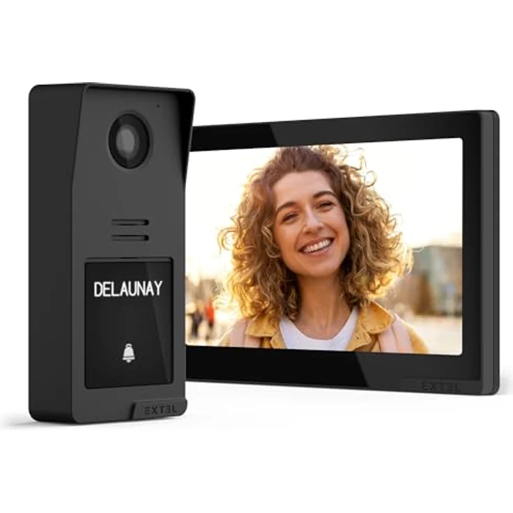 Extel Video-Türsprechanlage Dgital Connect, 7-Zoll-Touchscreen mit 2-Draht-Technik, schwarz, mit Fingerabdruck- und QR-Code-Zugriff – Bild 8