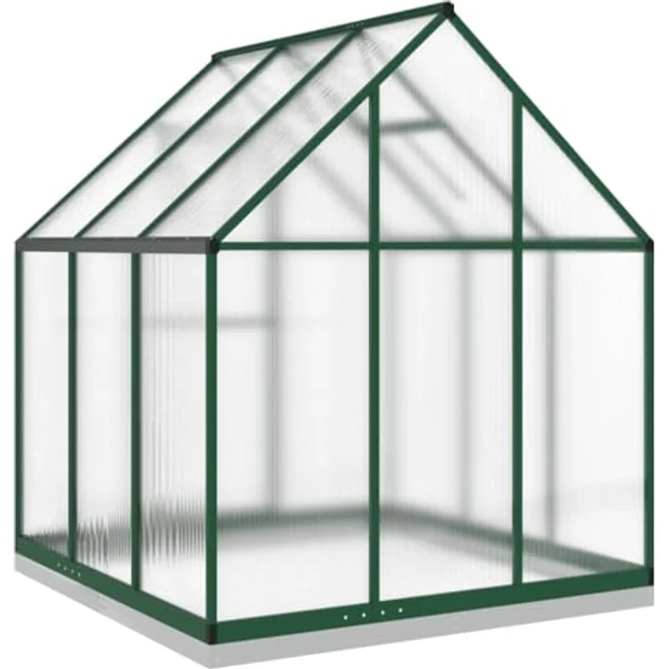 vidaXL Gewächshaus mit Fundamentrahmen Grün 169x169x202 cm Aluminimum, UV-beständige Platten, durchdachtes Design – Bild 5