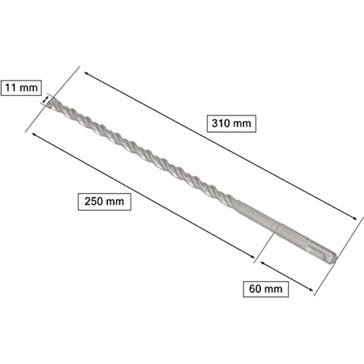KOTARBAU® SDS+ Bohrer 11 x 310 mm, langlebige und präzise Lösung mit globaler Standardaufnahme – Bild 2