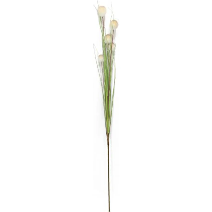 Dekoleidenschaft Kunstpflanze Dekobündel "Blütenkugel", 105 cm hoch, Kunstgras mit weißen Blüten Gras, Ziergras – Bild 4