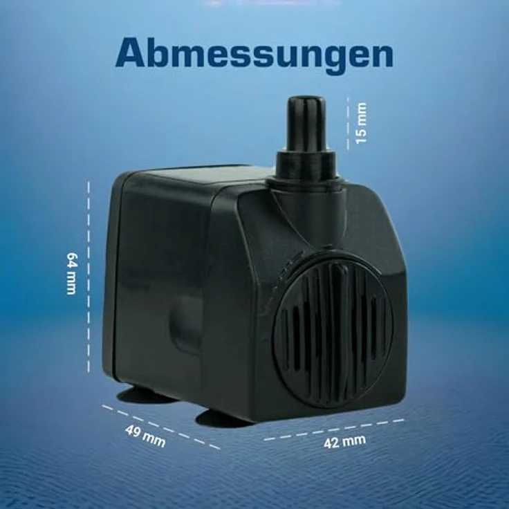 KERRY Wasserspiel-Pumpe KEP450L 12V – 450 L/H | nur 5 Watt | 7m Kabel | 80 cm Förderhöhe | Teichpumpe | Wasserpumpe | Aquariumpumpe | Zimmerbrunnen-Pumpe, Schwarz – Bild 7