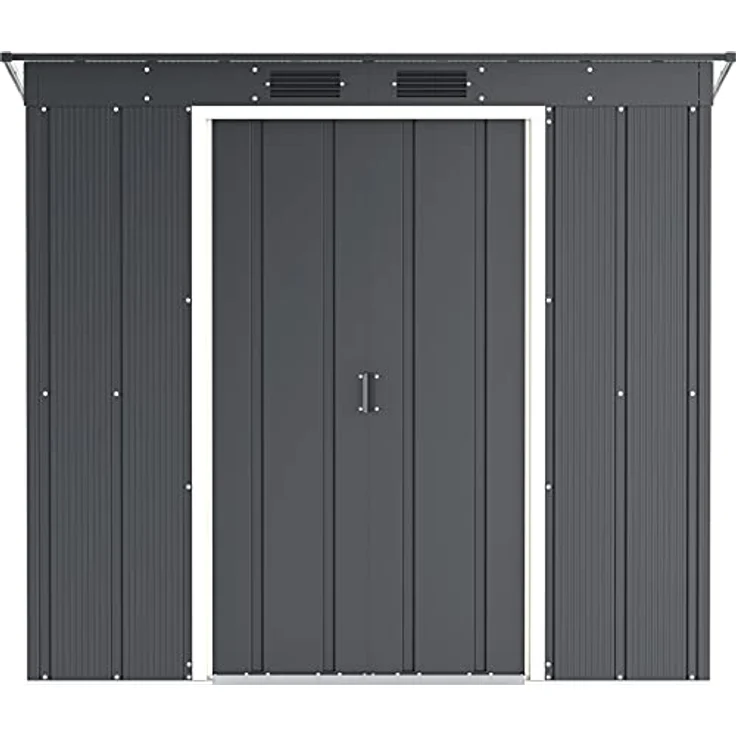 Duramax ECO 6 x 4 (2.17 m²) Metallgerätehaus mit Steildach, Gartenhaus aus feuerverzinktem Metall - Geräteschuppen, robuste und verstärkte Dachkonstruktion, wetterfester Metallschuppen, Anthrazit – Bild 5
