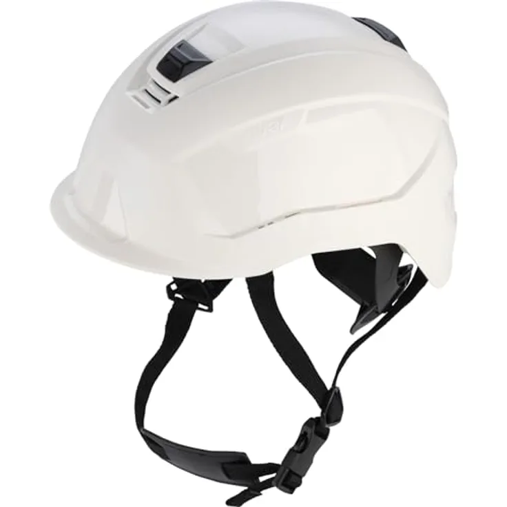 Uvex pronamic S-KR, Schutzhelm mit vormontiertem Kinnriemen, kurzem Visier und Euroslot, weiß