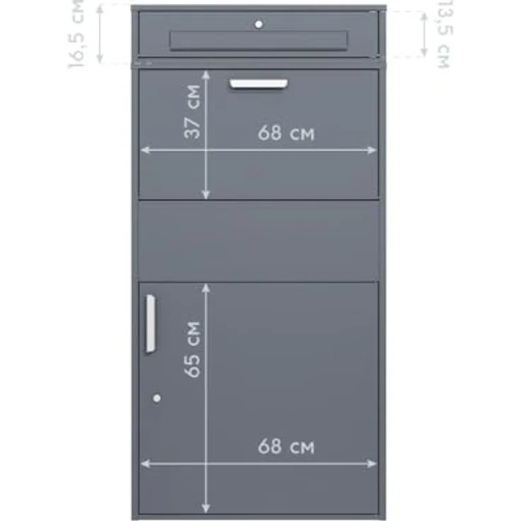 Westmann Briefkasten 'Pavo' mit Paketbox, abschließbare Wetterfeste Stahlkonstruktion in Anthrazit, 72 x 128 x 45 cm – Bild 8