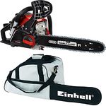 Einhell Benzin-Kettensäge GC-PC 1435 I TC Set (2-Takt-Motor, luftgekühlt, Leistung 1,4 kW, Benzin 260 L, Öl 210 ml, Schwert 350 mm, 11000 U/min) inkl. Tragetasche