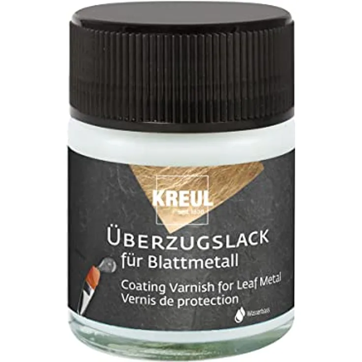 Kreul Klarlack Überzugslack für Blattmetall, transparent, hochglänzend, 50 ml