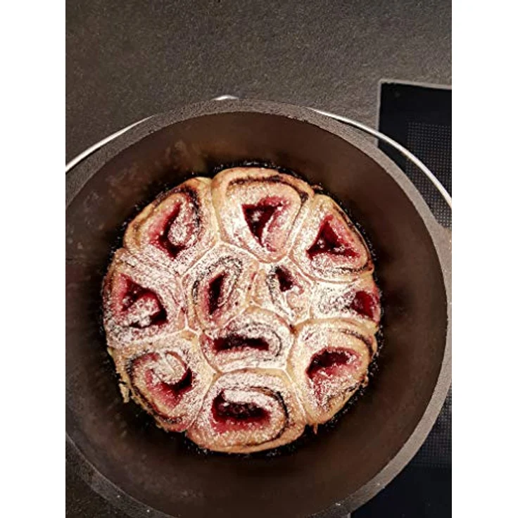 BBQ-Toro Dutch Oven Alpha Serie | 19,0 Liter (DO18A) Gusseisen Kochtopf, bereits eingebrannt, mit Deckelheber | Schwarz – Bild 4