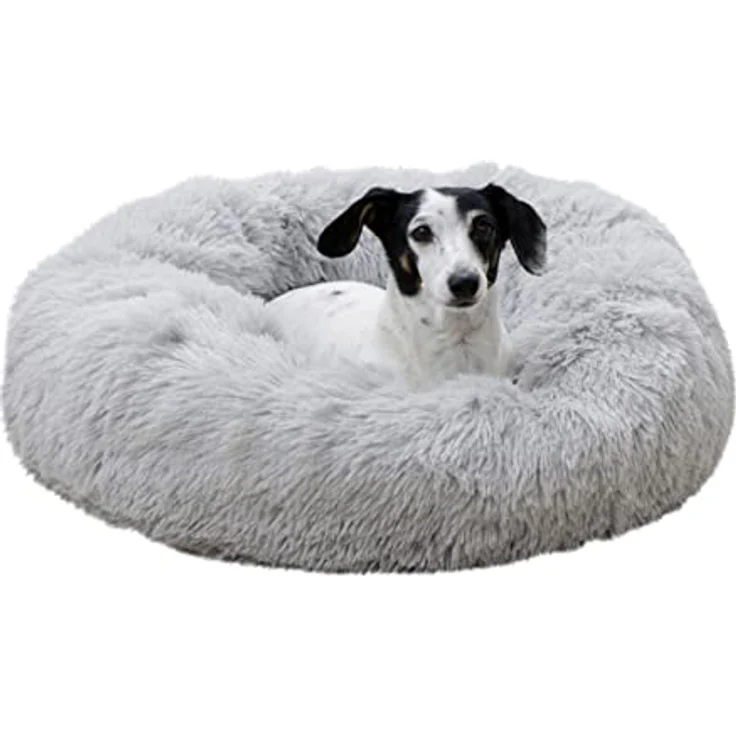 Kuschelbett Fluffy hellgrau, Ø60cmx18cm – Bild 4