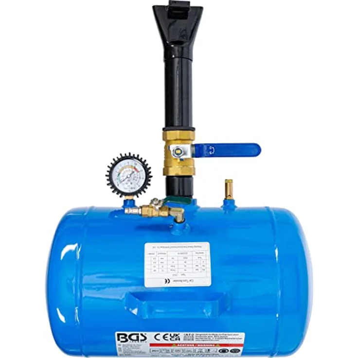 BGS TECHNIC Befüllhilfe für Pkw-Reifen (Booster) mit max. Druck 10 bar, Sicherheitsventil, 19 l Inhalt – Bild 4
