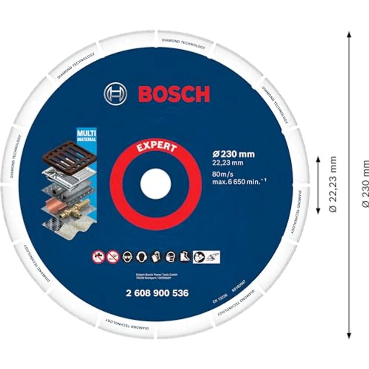 Bosch Expert MultiMaterial Durchmesser 230mm Diamanttrennscheibe Metal – Bild 3