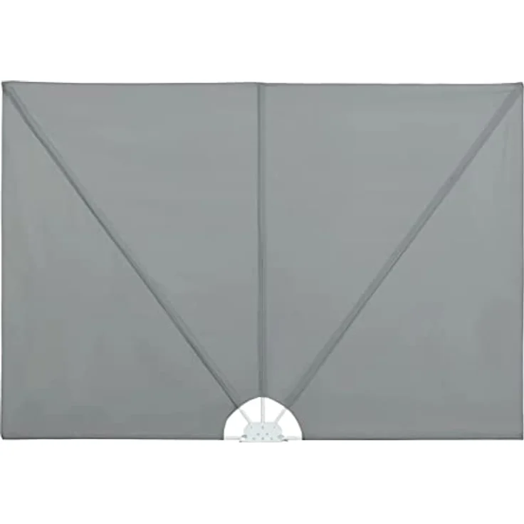 vidaXL Faltbarer Terrassen-Seitenfächer, grau, 300×150 cm, wasser- und schmutzabweisend, UV- und witterungsbeständig, mit pulverbeschichtetem Stahlrahmen – Bild 1