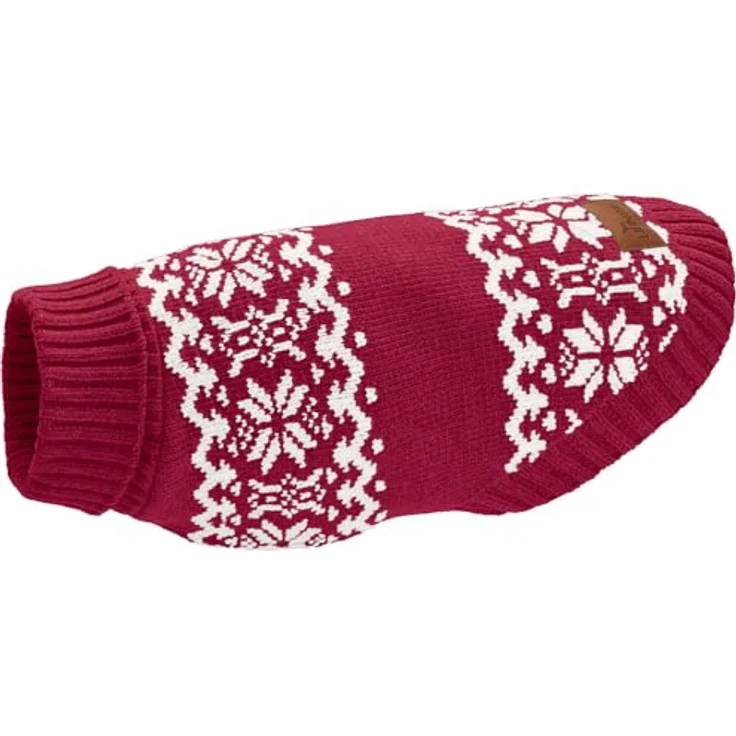 HUNTER Hundepullover Birka Farbe rot, Größe 50 mit modischem Norwegermuster – Bild 1