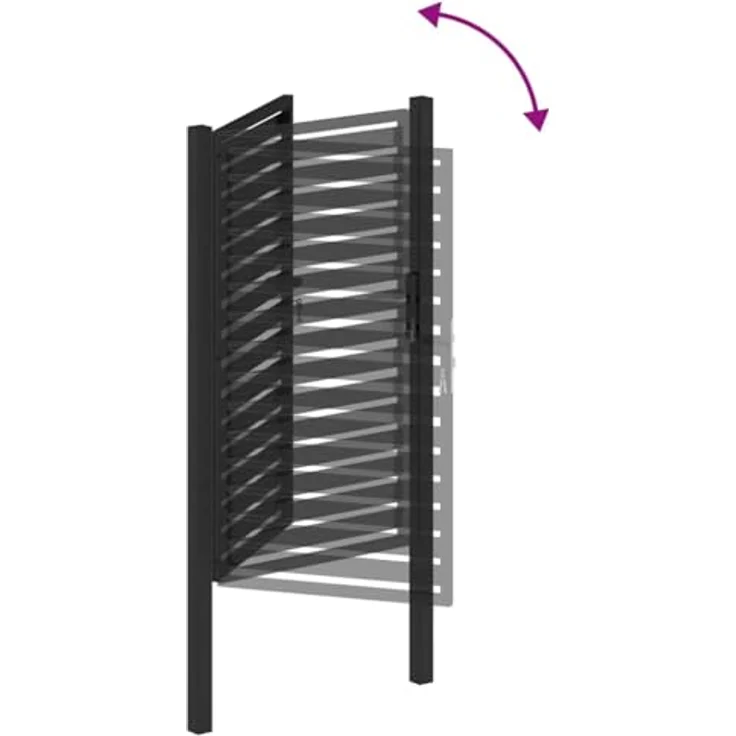 vidaXL Gartentor Aluminium, abschließbar, schwarz, 100x150 cm, pulverbeschichtet – Bild 8