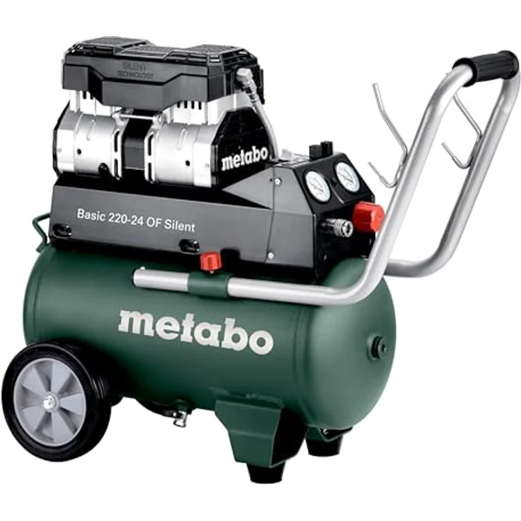 Metabo Kompressor Basic 220-24 OF Silent 601593000, leise und mobil, mit VarioGrip und Condor Druckschalter – Bild 2