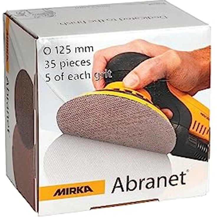 Mirka Abranet Schleifscheiben Ø 125 mm, Mix-Pack 35 Stück mit Körnungen 80-600 für Exzenterschleifer, staubfreies Schleifen, hohe Qualität – Bild 2