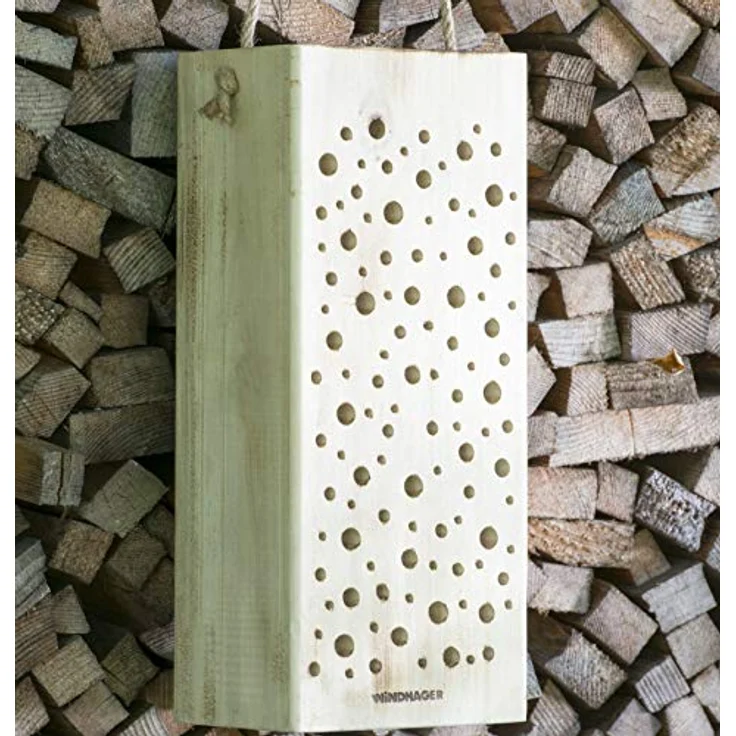 Windhager Wildbienennistholz, Nisthilfe Brutplatz Nistplatz, aus Massivholz, inklusive Schnur zum Aufhängen, braun, 8 x 12,5 x 30 cm, 06995 – Bild 5