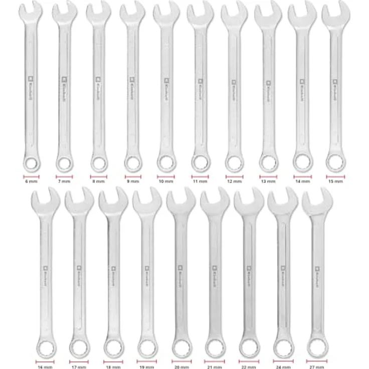 Einhell Werkzeugkoffer E-Case 370521, 19-teiliges Gabel-Ringschlüssel-Set aus Chrom-Vanadium-Stahl, Carbon-Optik – Bild 9