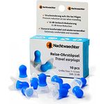 Nachtwaechter Reise Ohrstöpsel zum Schlafen 10 Stück - 32dB Gehörschutzstöpsel aus Silikon in Blau, für ruhigen Schlaf auf Reisen und besseren Druckausgleich im Flugzeug