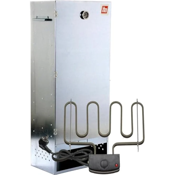 ITA Elektrischer Räucherofen 7004, Premium XL Räucherschrank aus Edelstahl mit Elektroheizung, 111 cm für Kalträuchern & Heißräuchern, inkl. Zubehör – Bild 1