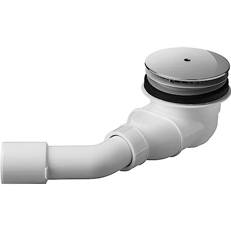 Duravit Duschwannenablauf, chrom, für D-Code Duschwannen, Abflussdurchmesser 90 mm, Breite 205 mm, Überlauf in Weiß – Bild 1