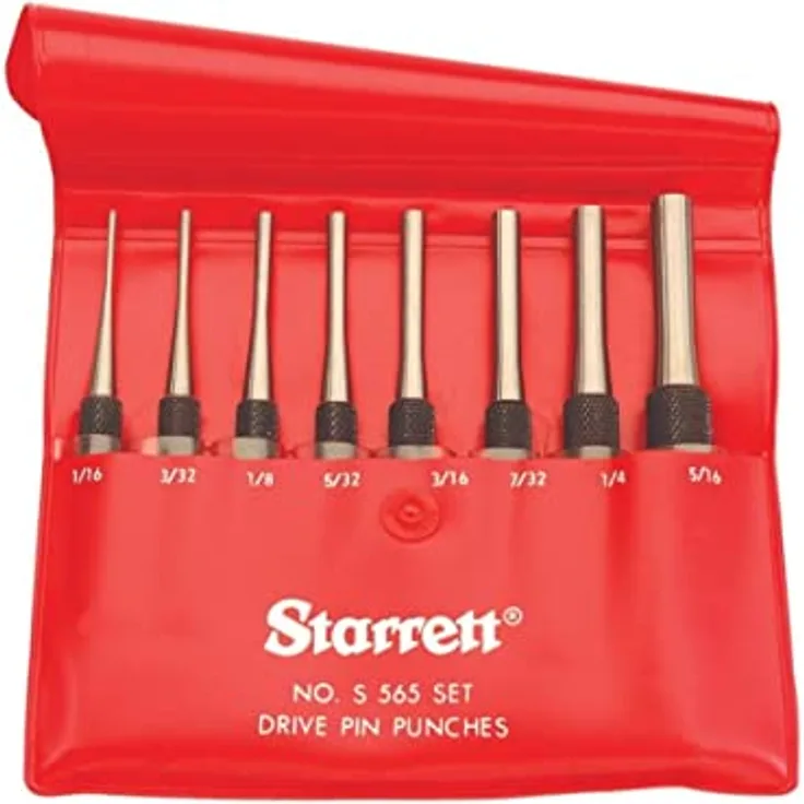 Starrett Splintentreiber Set, 8-teilig bestehend aus 1 x Artikelnummer 565A/B/C/D/E/F/G/H in Kunststoffhülle S565PC
